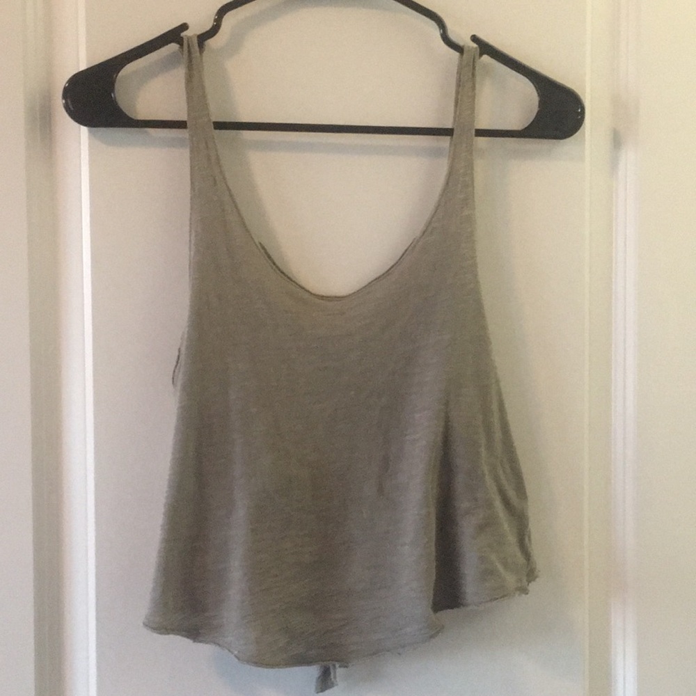 Tie open back crop top